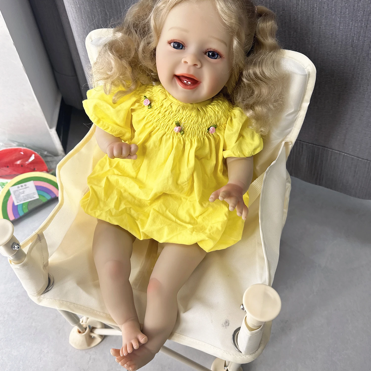 NPK 20 inch pasgeboren herboren pop Yannik meisje peuter collectible kunst pop 3D huid zichtbare aderen geschilderd afgewerkt