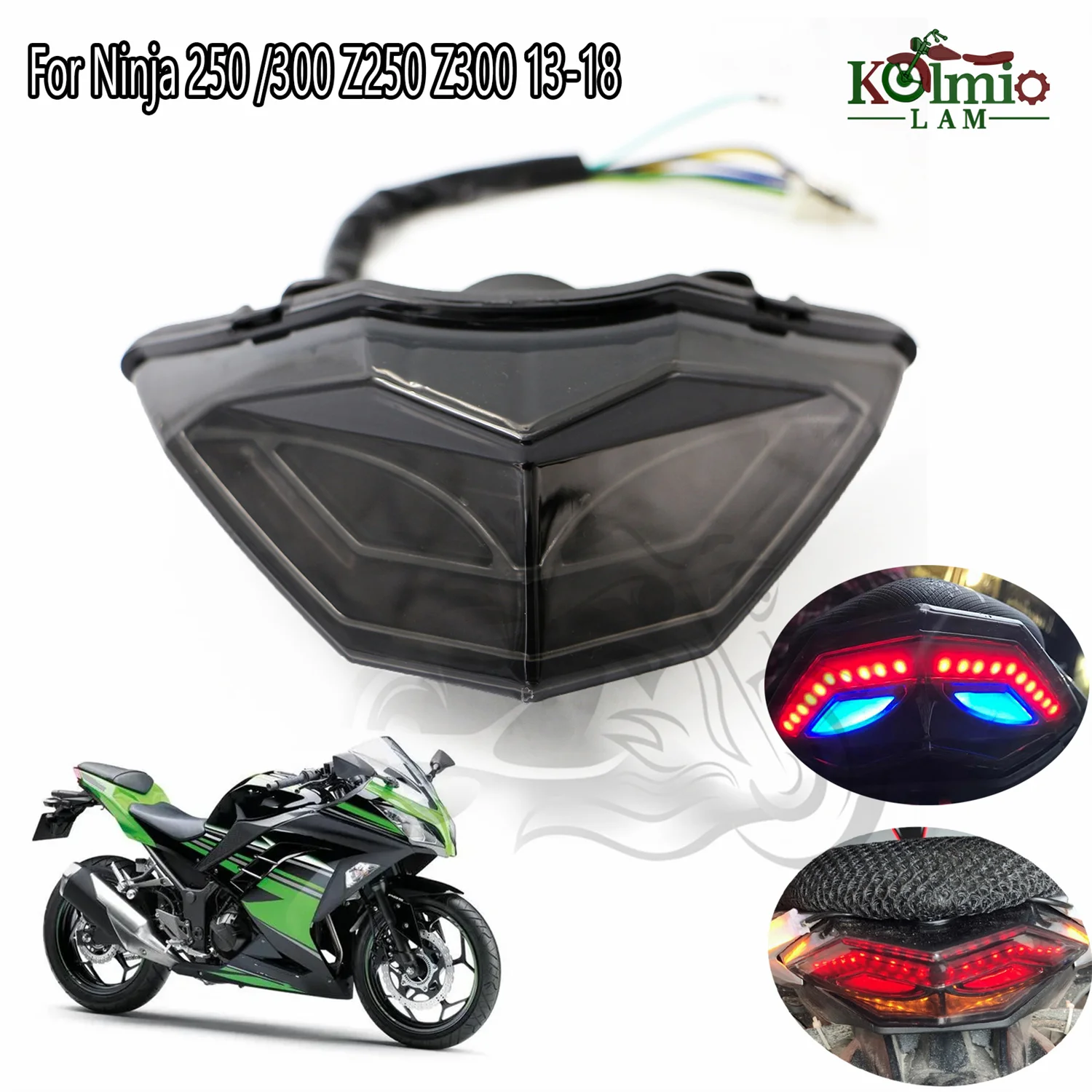 Luz trasera integrada para KAWASAKI NINJA 2013, 2018, Z250, Z300, EX300, EX250, 300, 250, 15, 2017-2016