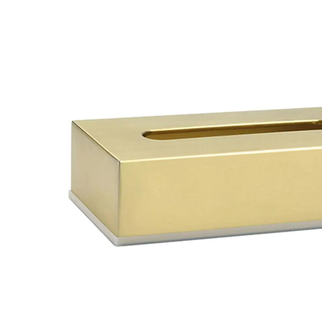 Tissue Box Modern Paper Dispenser Car Bedroom Countertop Decor Brushed Gold