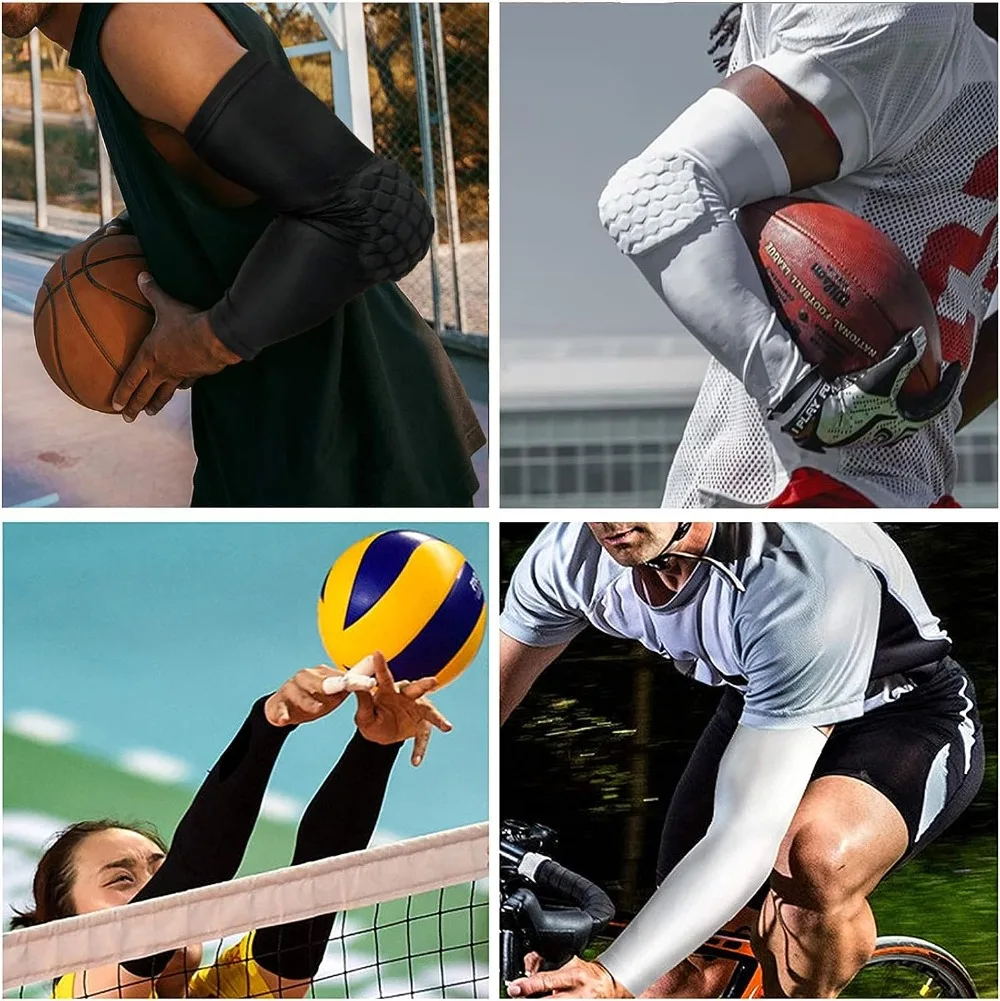 Adult Teen Honeycomb Elbow Support Training Brace Sport Protective Gear Basketball Volleyball Elastic Breathable Arm Sleeve Pads