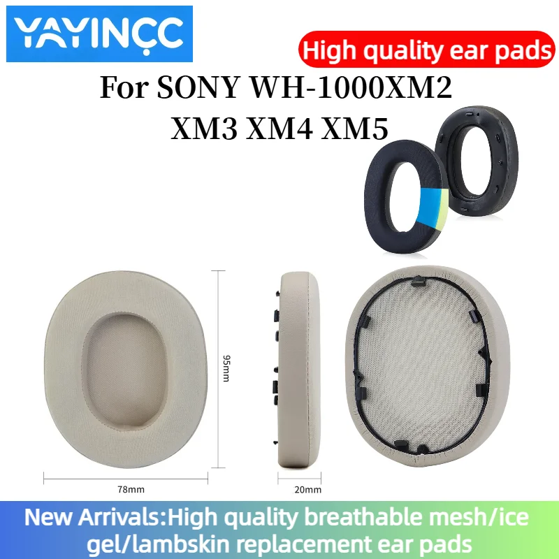 

YAYINCC Ice gel Earphone Ear Pads For SONY WH-1000XM2 XM3 XM4 XM5 Earpads Sponge Soft Foam Cushion Replacement Accessories