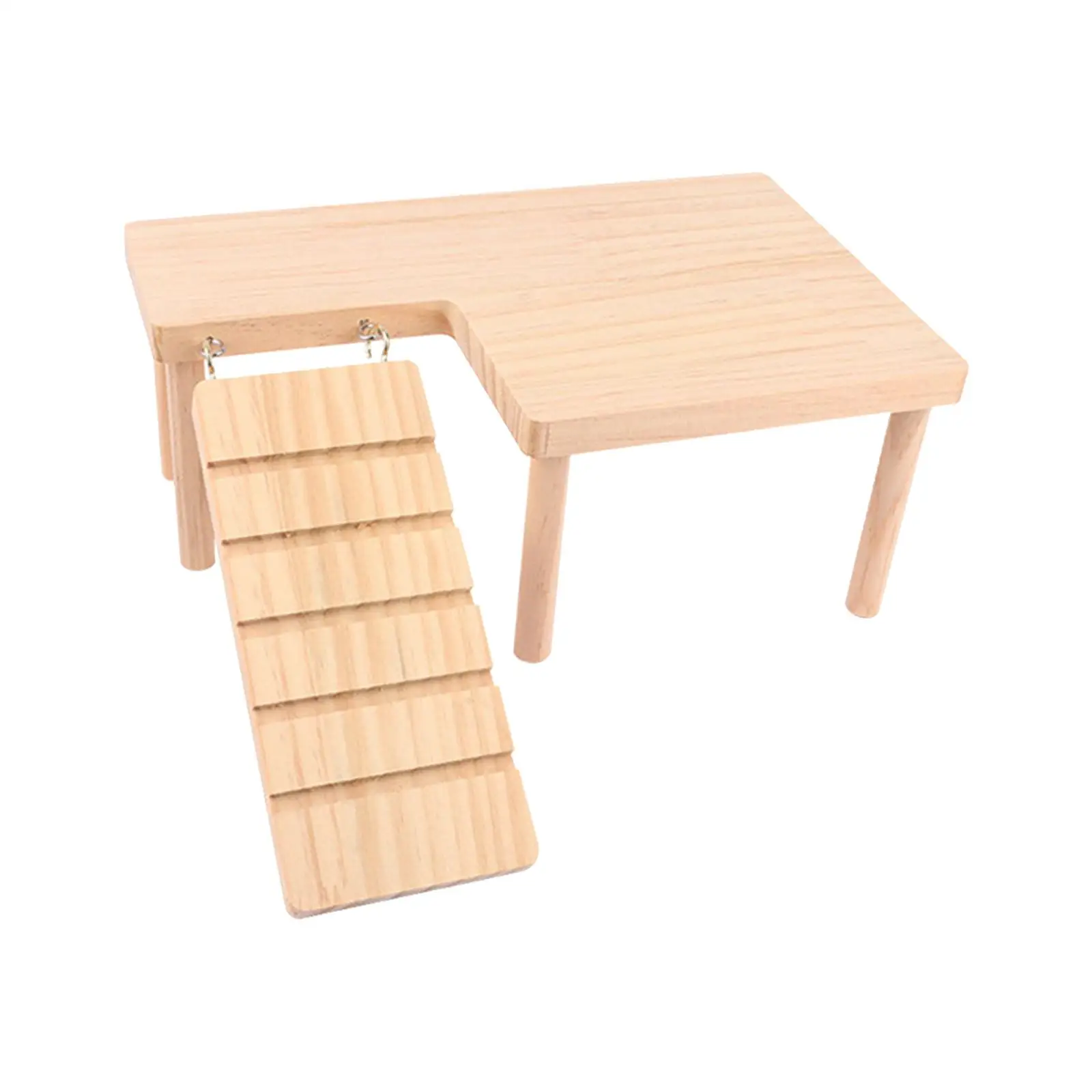 Hamster Climbing Platforms Wooden Deck Play Area Pet Stairs with Ladder for Cage Furniture and Small Animal Toys