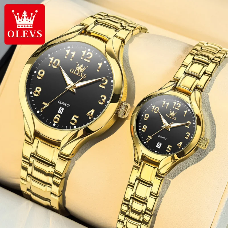 OLEVS  Couple Watch Luxury Original Fashion Brand Waterproof Luminous Quartz Watch Man And Woman Watches Single Calendar 3650