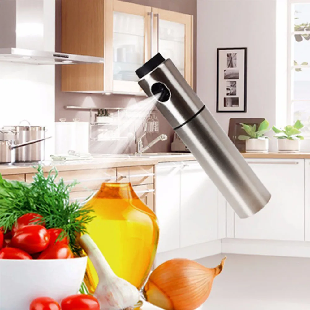 

2pcs Stainless Steel Oil Sprayer Food Grade Fine Mist Spray Bottle For Cooking Baking Vinegar Dispenser Kitchen Seasoning Tool