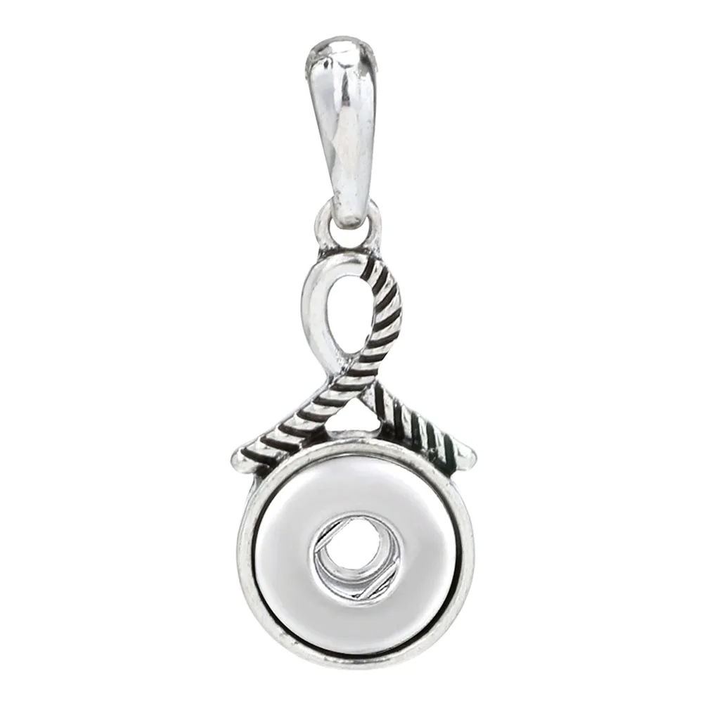 New Snap Button Jewelry Simple Metal 12mm Snap Pendant Necklace Fit Mini 12mm Snap Buttons Jewelry Pendants for Women