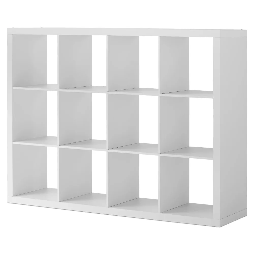 

12 cube storage box, cube bookcase, study bookshelf, white texture