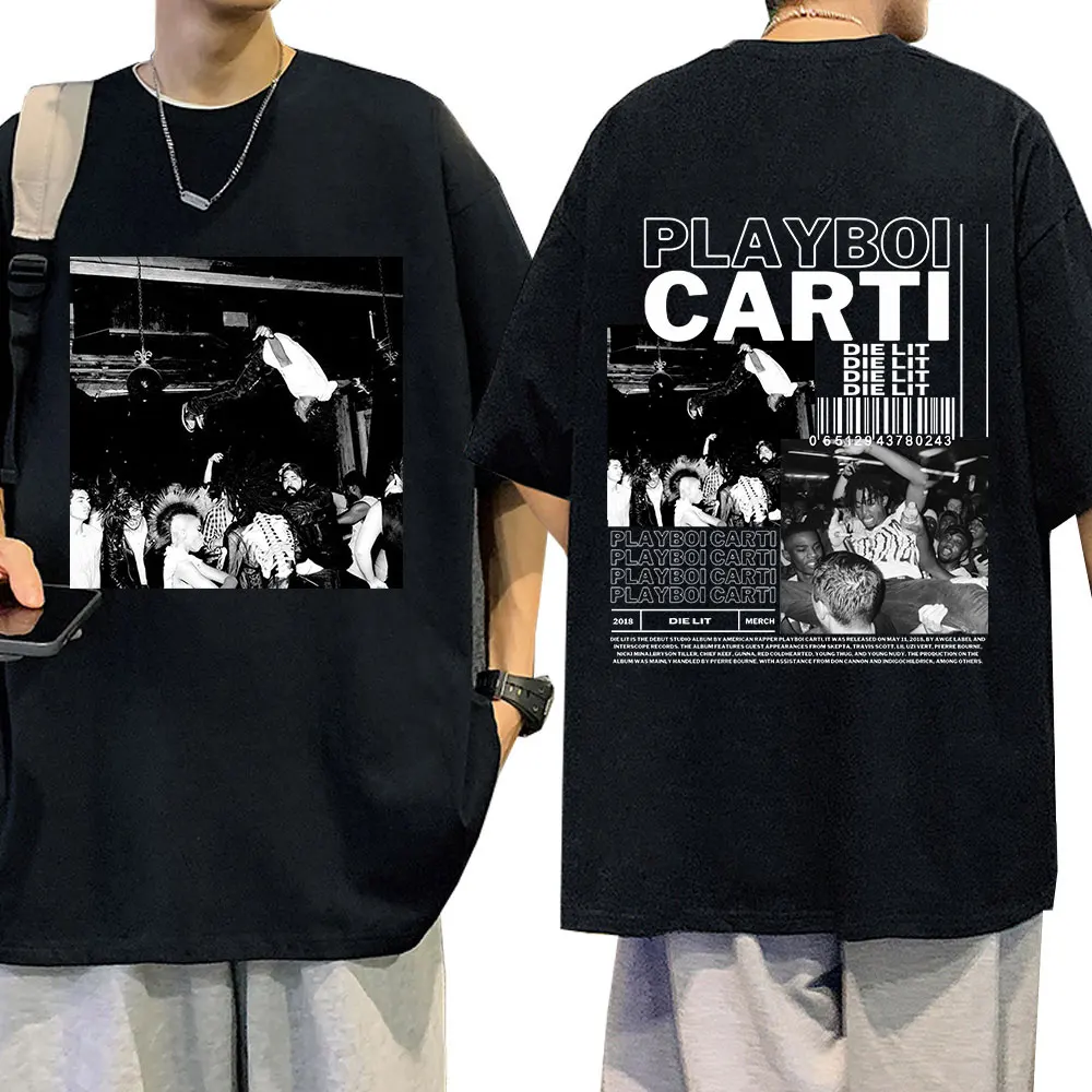 Rapper Playboi Carti Music Album Die Lit Graphic T Shirt Men Women's Hip Hop Vintage Fashion Short Sleeve T Shirts Streetwear