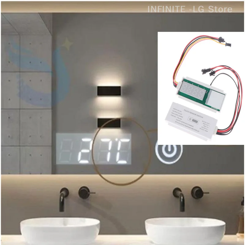 1pcs Mirror Lamp Dimmer Switch 60W One-button On/Off LED Lights Isolated Switch Bathroom Mirrors Smart Touch Sensing Controller