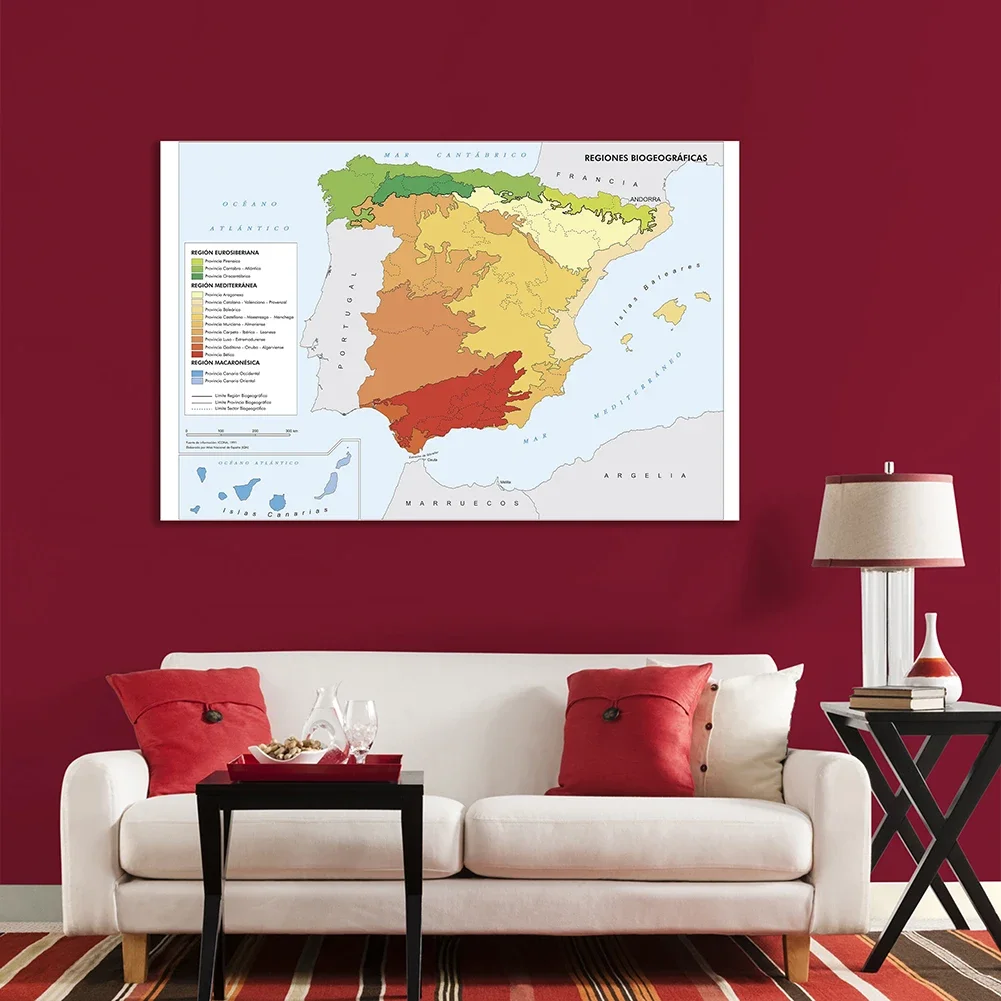 150*100 cm Mappa della Spagna (in spagnolo) Wall Art Poster Tela non tessuta Ufficio Soggiorno Decorazione della casa Materiale scolastico