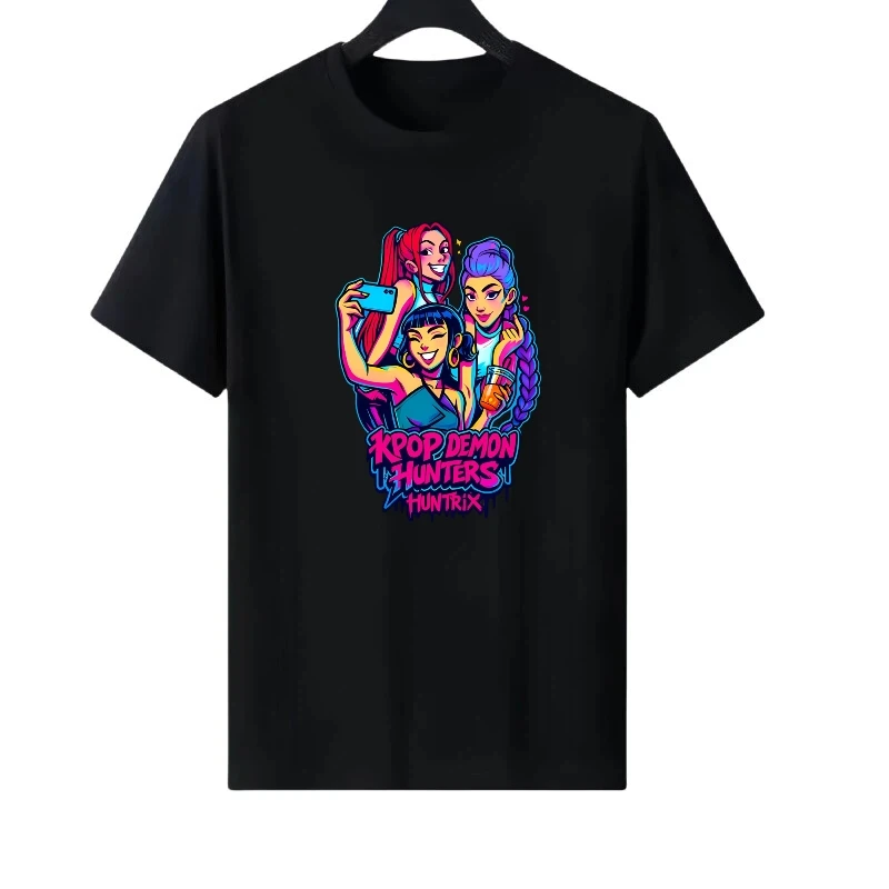 K-POP نمط امرأة عنصر الموضة الجولة الرقبة الوالدين والطفل الملابس السيدات رخيصة Y2k قصيرة الأكمام تي شيرت الرجال بلوزات #2