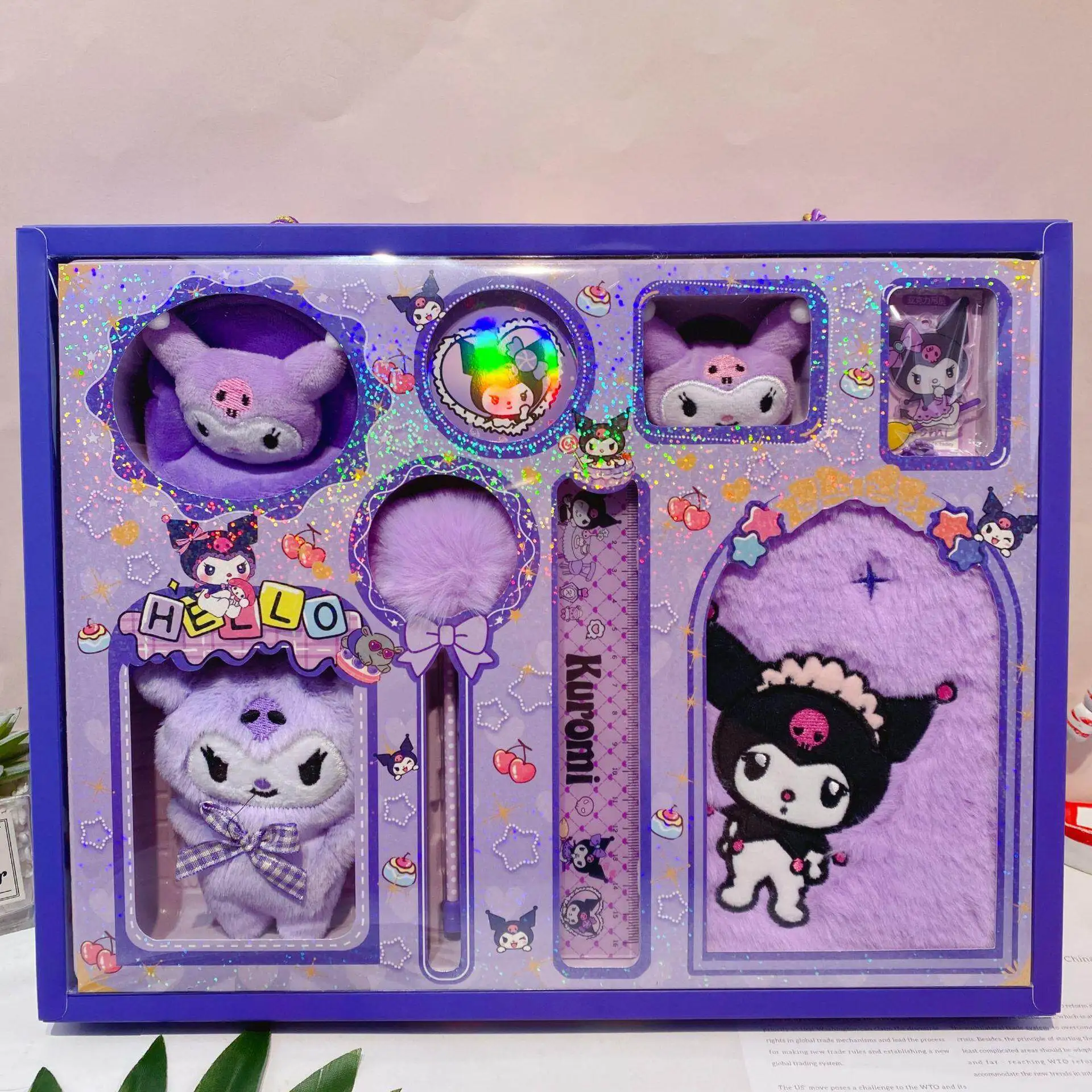 New Kulomie Handbook Stationery Set High Value Sanrio Plush Doll Stationery Gift Box School Gift