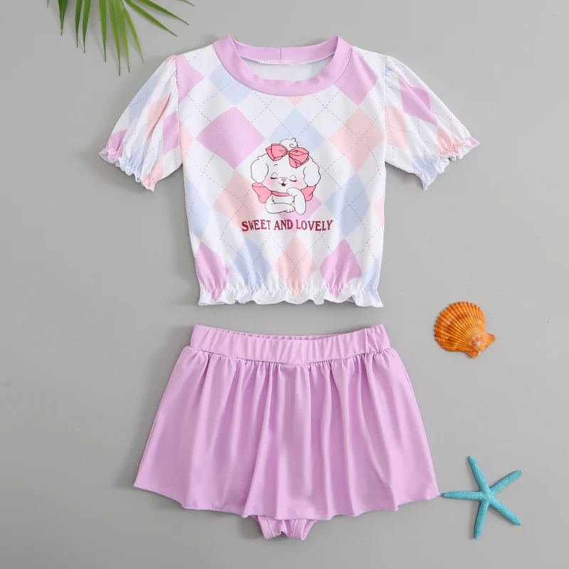 2023 new children's swimsuit middle child split cute swimsuit girl girl hot spring swimsuit set