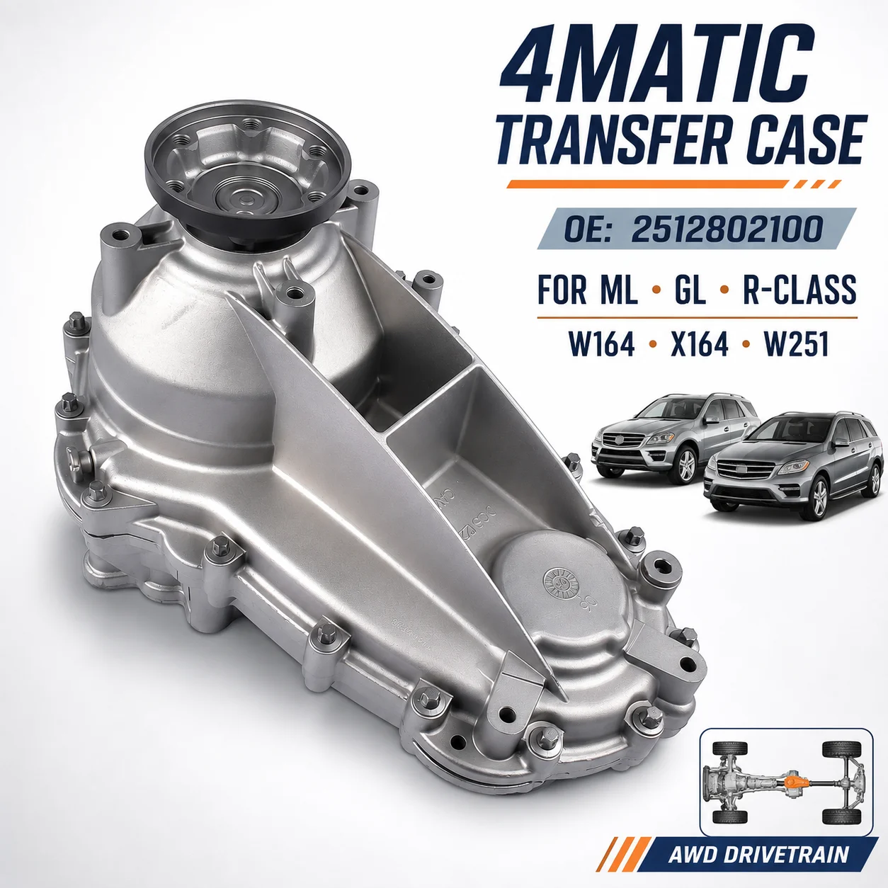 Image of AP02 für Mercedes M ML R GL-Klasse GL350 GL400 GL450 GL320 ML250 ML500 ML550 ML350 W164 W251 V251 Verteilergetriebe-Baugruppe 2512803500 A2512801800 A2512802100 A2512802700 A2512803500 2512800900