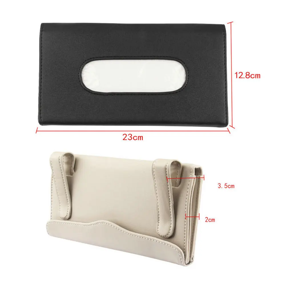 Sunshade Tissue Box for Car Interior Hanging Style Napkin Storage Container with Large Extraction Hole Space Saving