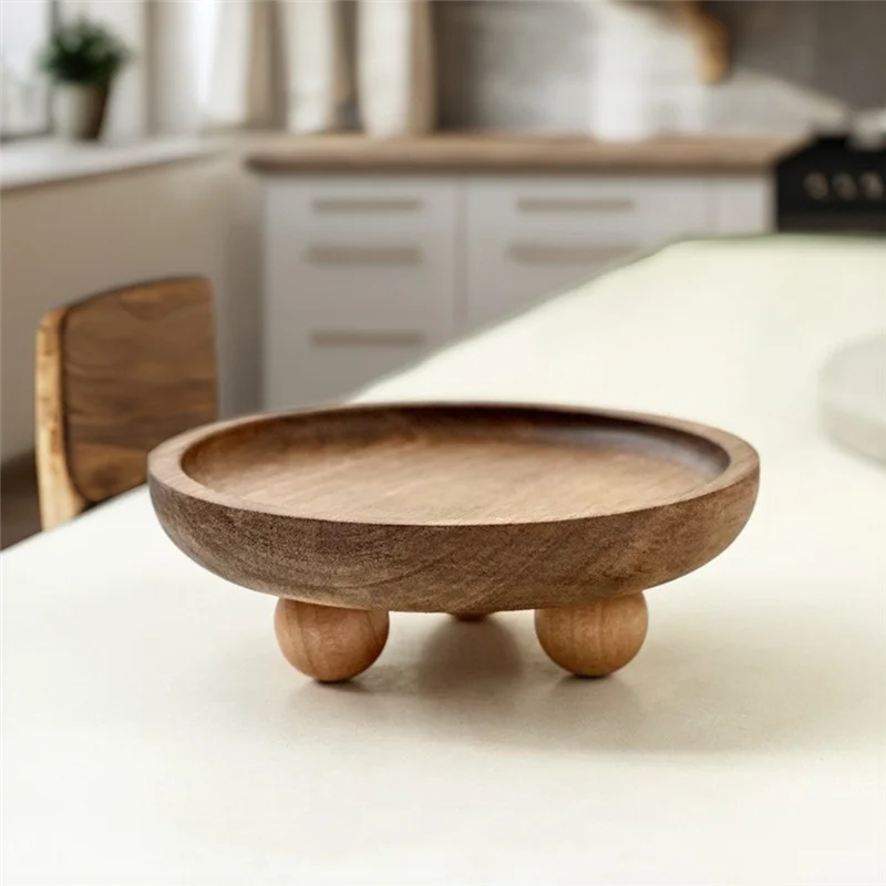 Practical-Wooden Tray Cake Dessert Plate Restaurant Home Wooden Tray Aromatherapy Ornaments Tray Vase Decoration