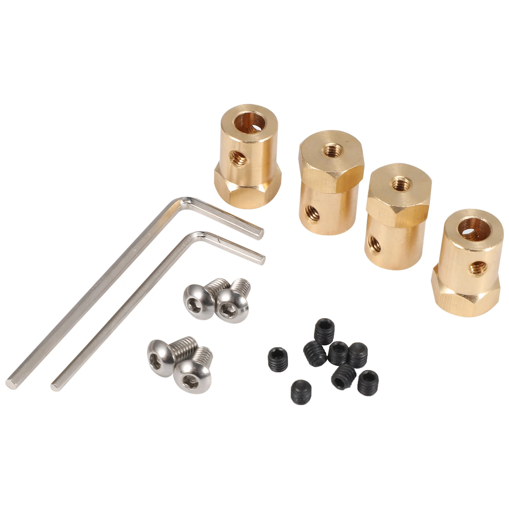 4 PièCes SéRies 5Mm à 12Mm en Laiton Combinateur Moyeu de Roue Adaptateur Hexagonal pour WPL B14 B16 B24 B36 C14 C24 MN D90 D91