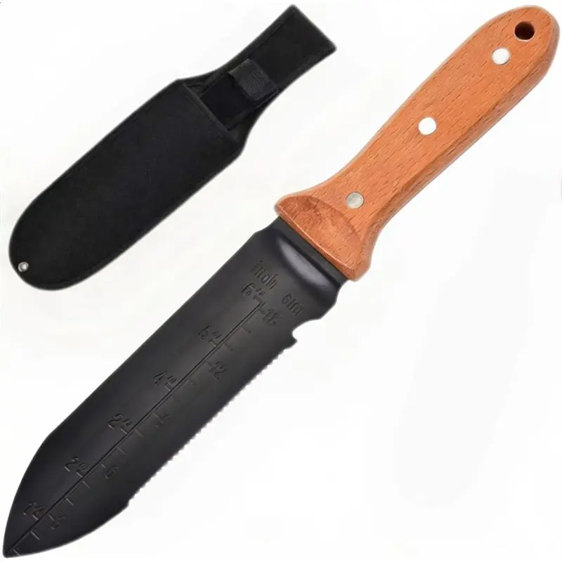 

Садовый нож ABMR, 7-дюймовое лезвие из нержавеющей стали, прочный садовый инструмент, деревянная ручка для прополки, копания, посадки, резки.