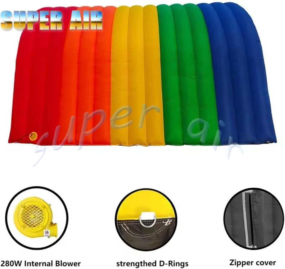 Hot sale outdoor colorful inflatable tunnel tent huge inflatable rainbow tent for event advertising