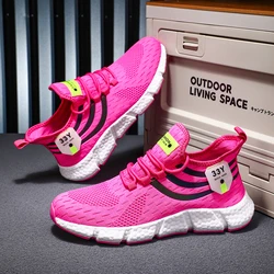 Fashion Sneakers Men Women Shoes High Quality Sole Fly Weave Breathable Running Jogging Tennis Shoes Comfortable Casual Walking