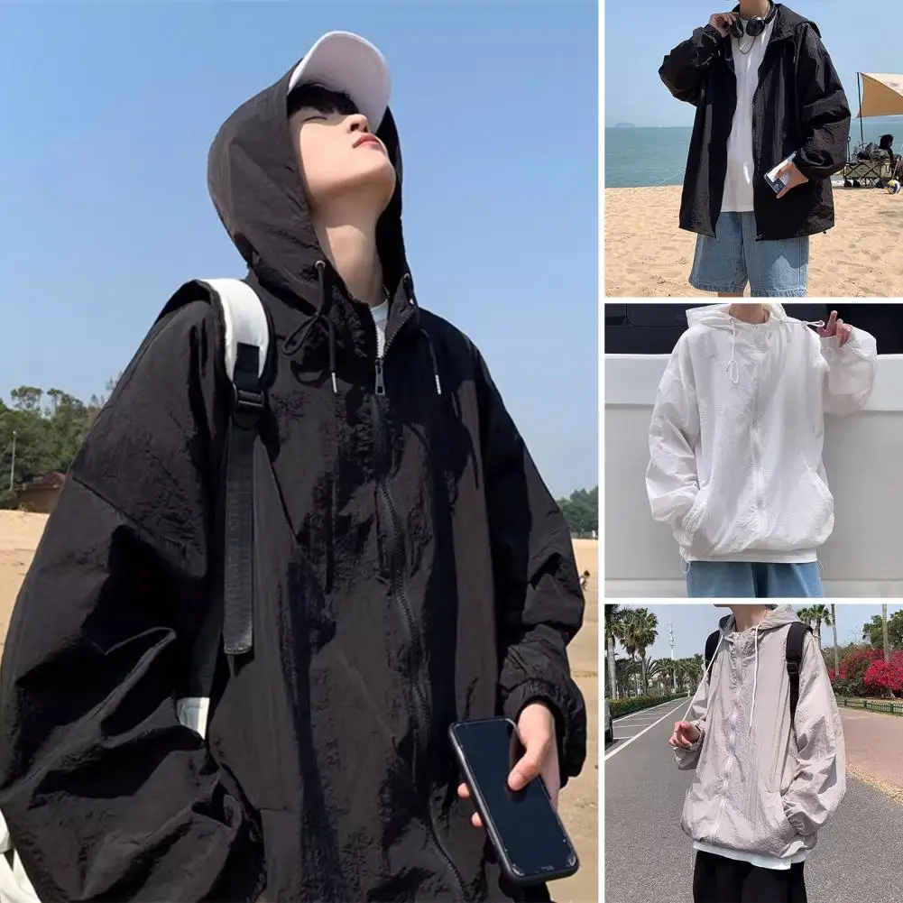 Jacket Men's Sun Protective Hunting Jacket Men's Autumn Casual Windbreaker Men's Coat Pocket Work Clothes Outdoor Loose Coat