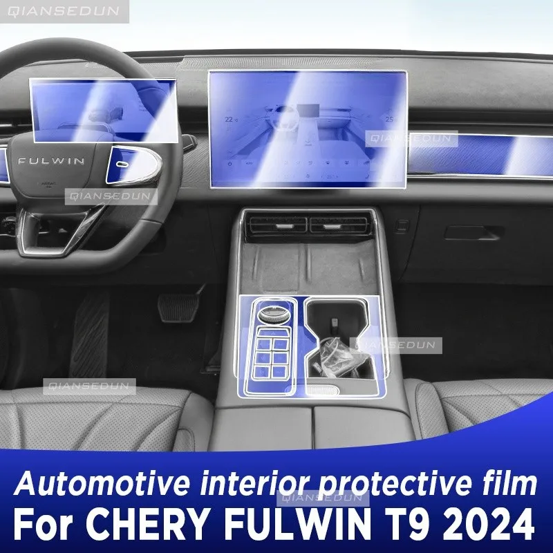 TPU Car Gear Dashboard Gps Navigation Screen Film Protective Sticker for CHERY FULWIN T9 2024 Anti-scratch Accessories