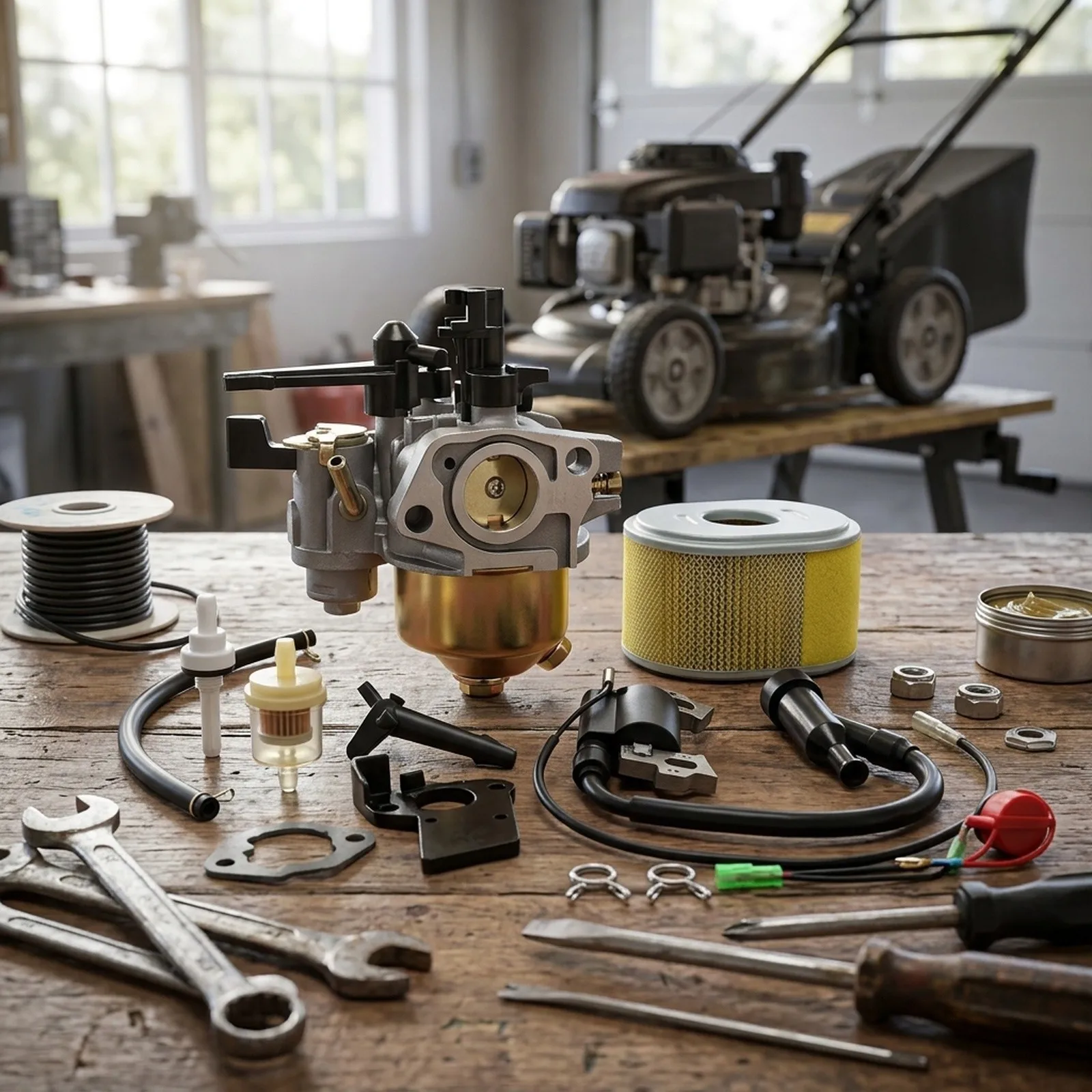 Carburettor Kit Including Air Filter and Ignition Coil for Honda Engines Enhances Performance in Various Applications