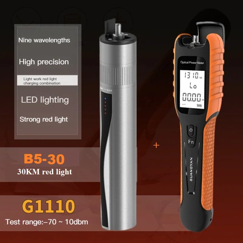 2 in 1 glasvezel vermogensmeter -70 tot 10dBm patchsnoer kabeltester tool FC/ST/SC rood licht pen 5-30 km visuele foutzoeker