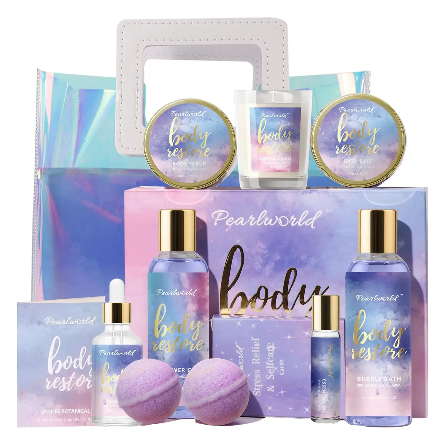 

12-Piece Luxury Spa Kit for Women with Reusable Bag, Bath Bomb - Perfect Christmas Birthday Gift