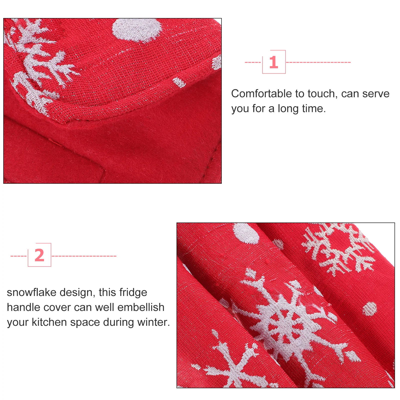 

1Set Snowflake Refrigerator Handle Cover Protector Soft Fabric Fridge Microwave Oven Appliance Door Handle Protector Kitchen