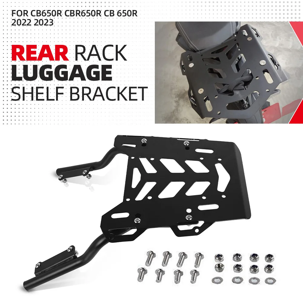 

Motorcycle Accessories For Honda CB650R CBR650R 2018 2019 2020 2021-2024 Rear Rack Luggage Shelf Bracket Tailbox Support Holder