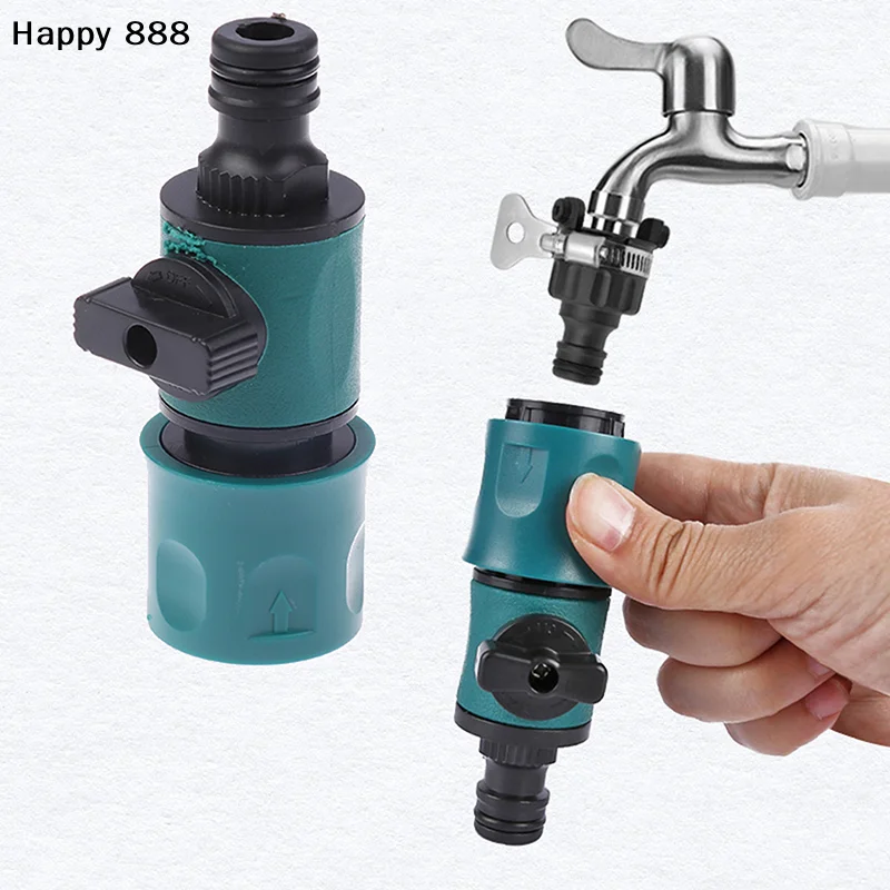 Quick-connect Garden Hose Shut-off Valve – 16mm Fitting With Built-in Tap, Perfect For Easy Watering And Irrigation