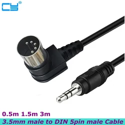 90 Degree MIDI 5P 5 Pin DIN Plug Male To 3.5mm (1/8in) TRS Stereo Male Jack Cable Cord Converter 0.5m/1.5m/3m