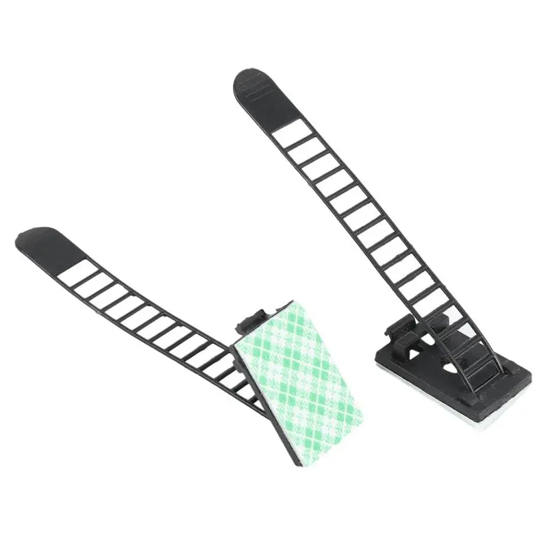 Y51A-200Pcs 2 Sizes Adjustable Self-Adhesive Nylon Cable Straps Cable Ties Cord Clamp For Wire Management, Large And Small
