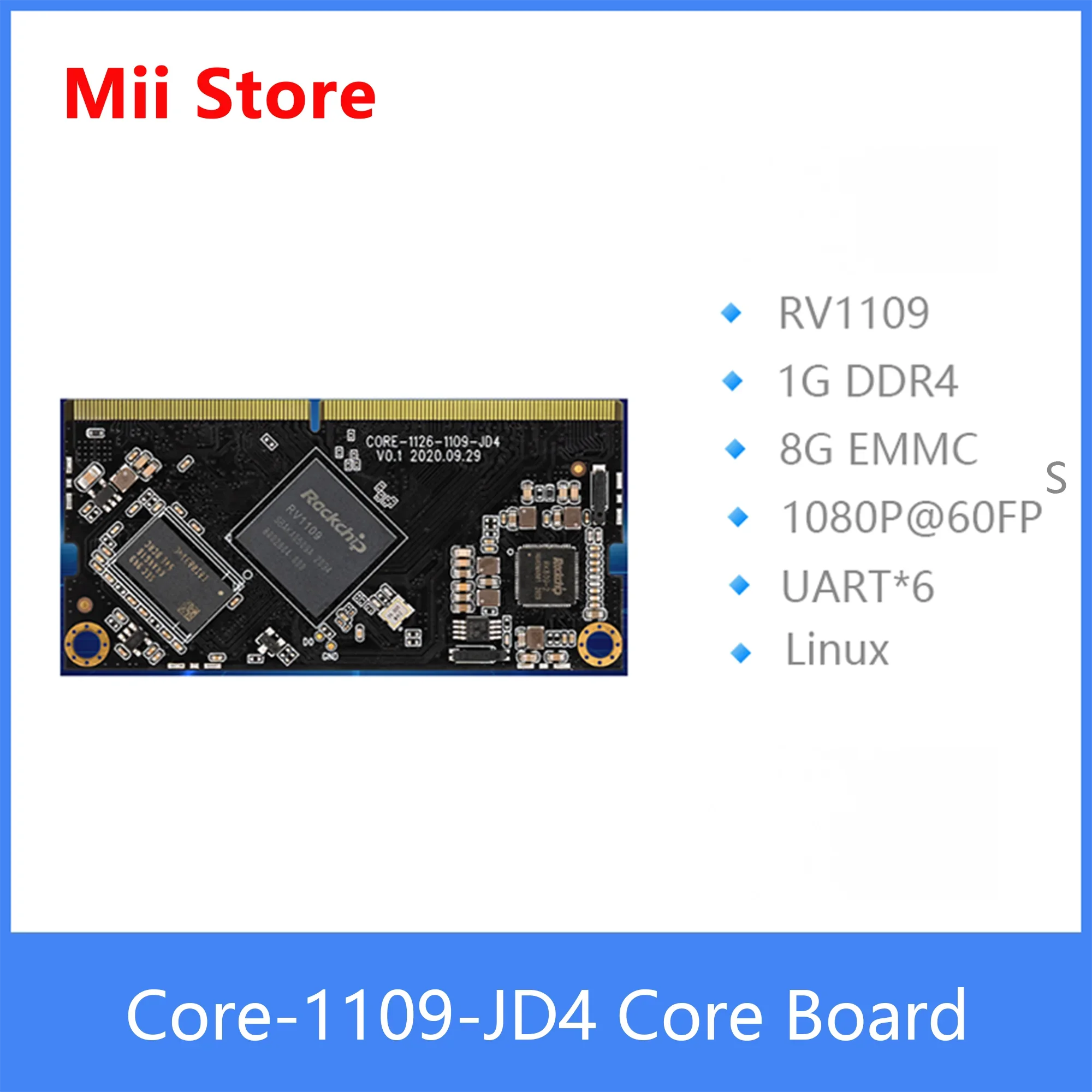 

MiiBestODCore-1109-JD4 High-Performance AI Vision Core Board cortex-A7 1G+8G 1080P 60FPS Linux Dual-core ARM