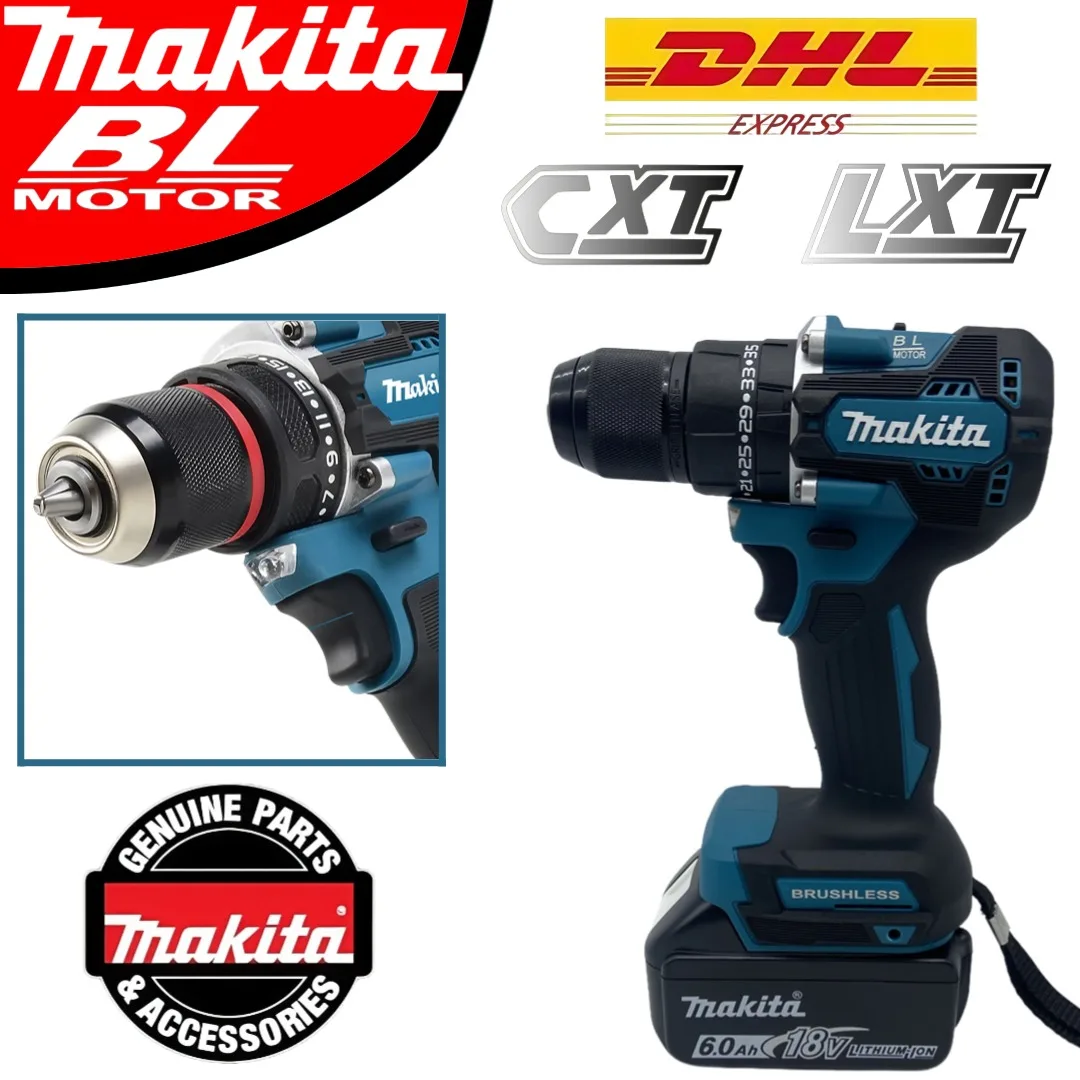 

Official 100% Makita Original DDF487 Cordless Driver Drill Brushless Electric lmpact Screwdriver 18V Rechargeable Power Tool.