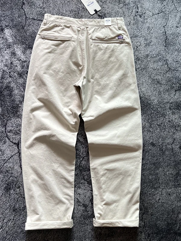 

Японские повседневные брюки высокого класса из чистого хлопка в стиле ретро, прямые повседневные брюки на молнии, свободная тяжелая рабочая одежда для мужчин