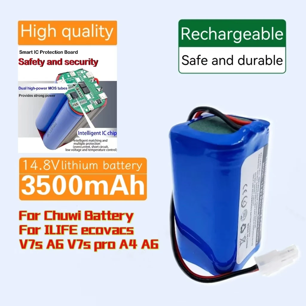 

Rechargeable Li-ion Battery 14.8v 3500mah For Chuwi Battery For ILIFE ecovacs V7s A6 V7s pro A4 A6 Robot Vacuum Cleaner Cell