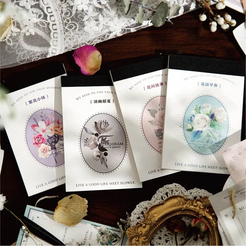 8packs/LOT Listen to the wind in the wilderness series retro creative decoration DIY paper memo pad