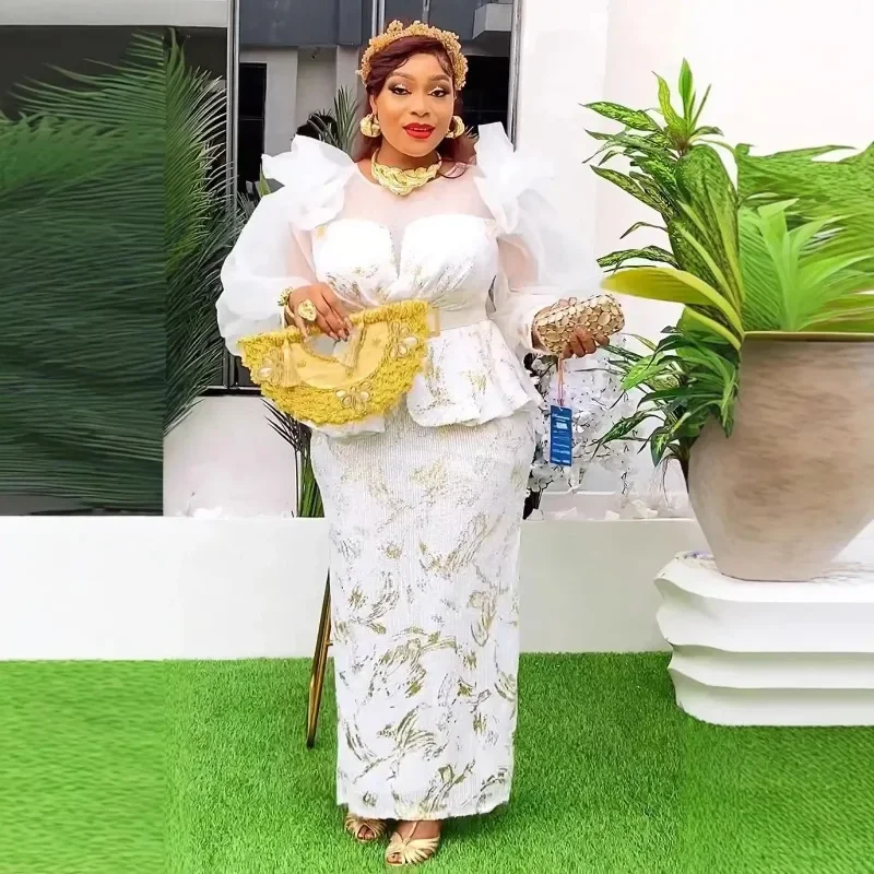 

Африканские платья с блестками по индивидуальному заказу для женщин, модное длинное платье больших размеров для рождественской вечеринки, Дашики, наряд Анкары, халат Afri