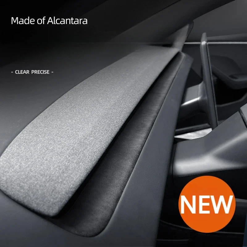 For Tesla Model 3 Highland 2024 Dashboard Air Vent Outlet Frame Trim Sticker Made of Suede Alcantara Trim Car Interior Accessory