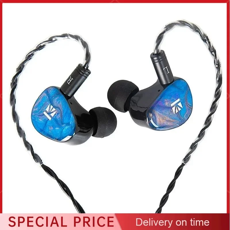 KBEAR KB02 인이어 골전도 하이브리드 이어폰, HiFi 베이스 모니터, 유선 헤드폰, 교체 가능한 IEM 케이블 헤드셋 포함