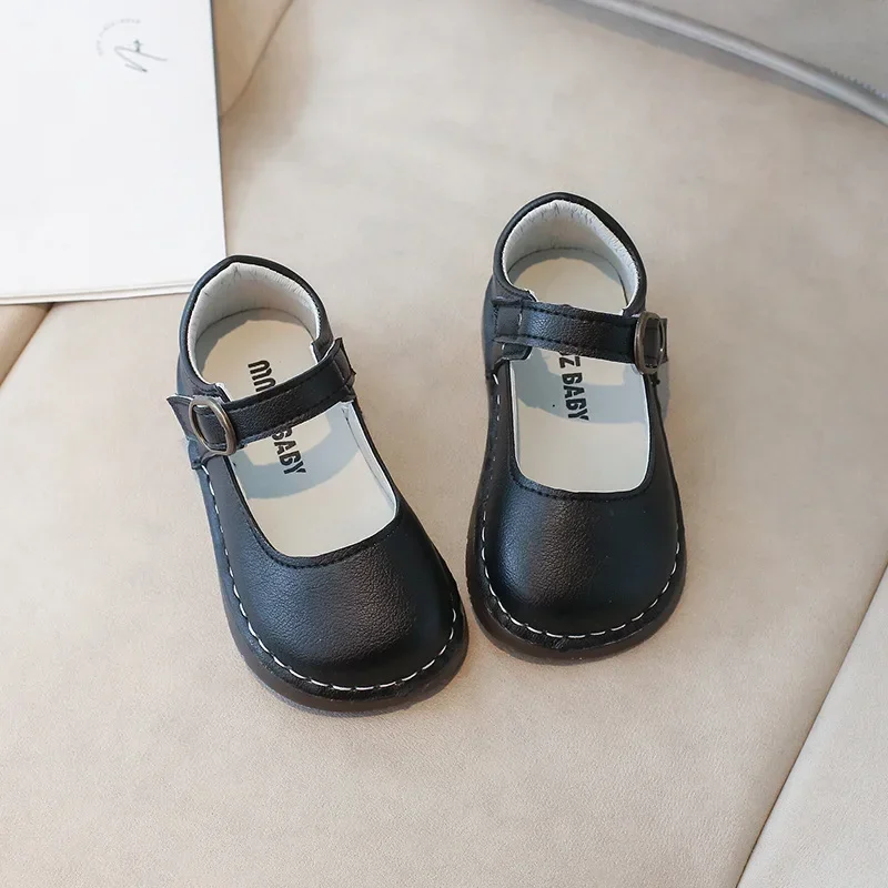 

Jogerli Girls' PU Leather Shoes Baby Soft-soled Spring Autumn New Classmates Kids School Children Princess Loafer Flats