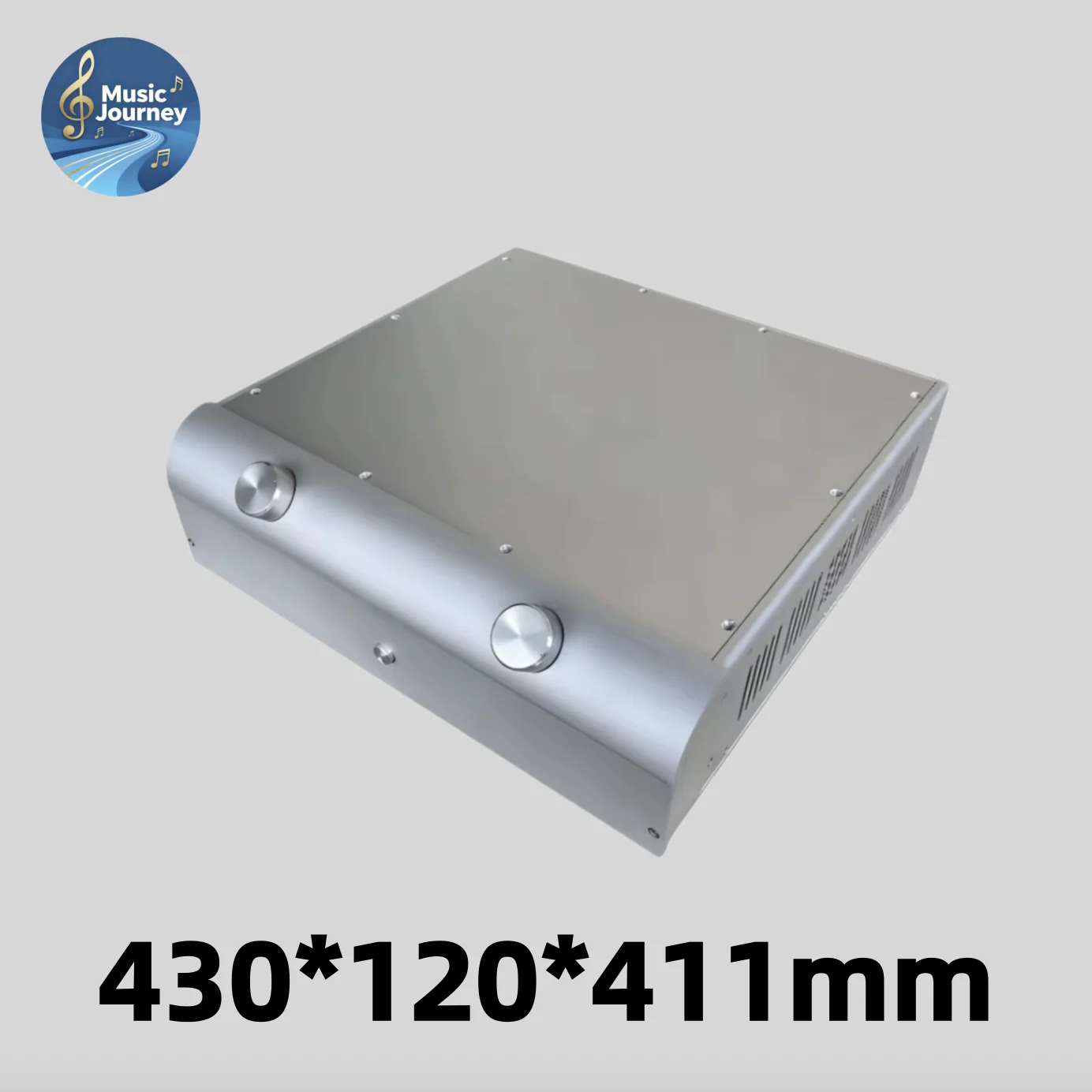 430*120*411mm Multifunctional Rounded Corner All-Aluminum Chassis for Amplifier, Preamplifier, Tube Amp - DIY Hi-Fi Audio case