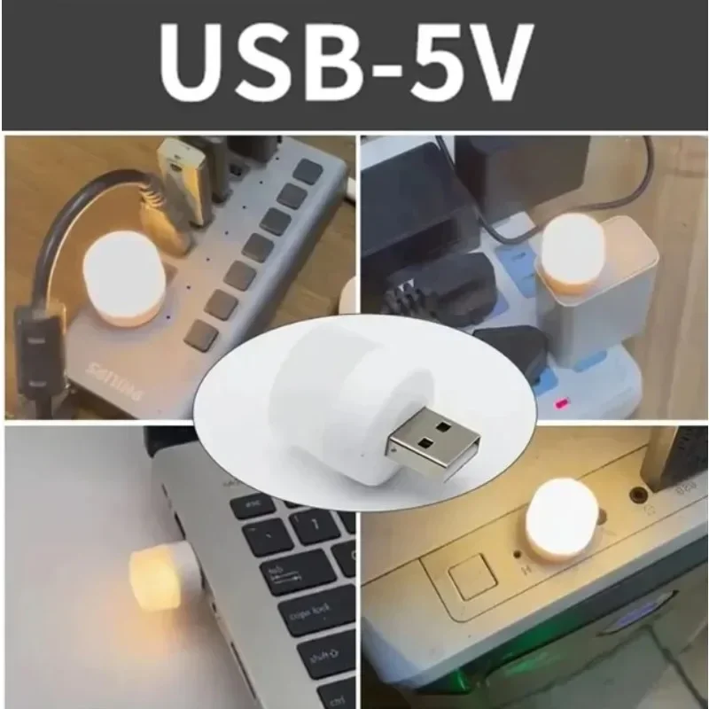 50pcs Mini USB Night Light LED Night Light USB Plug Lamp Reading Eye Protection Lamp,Portable Power Bank Charging USB Book Light