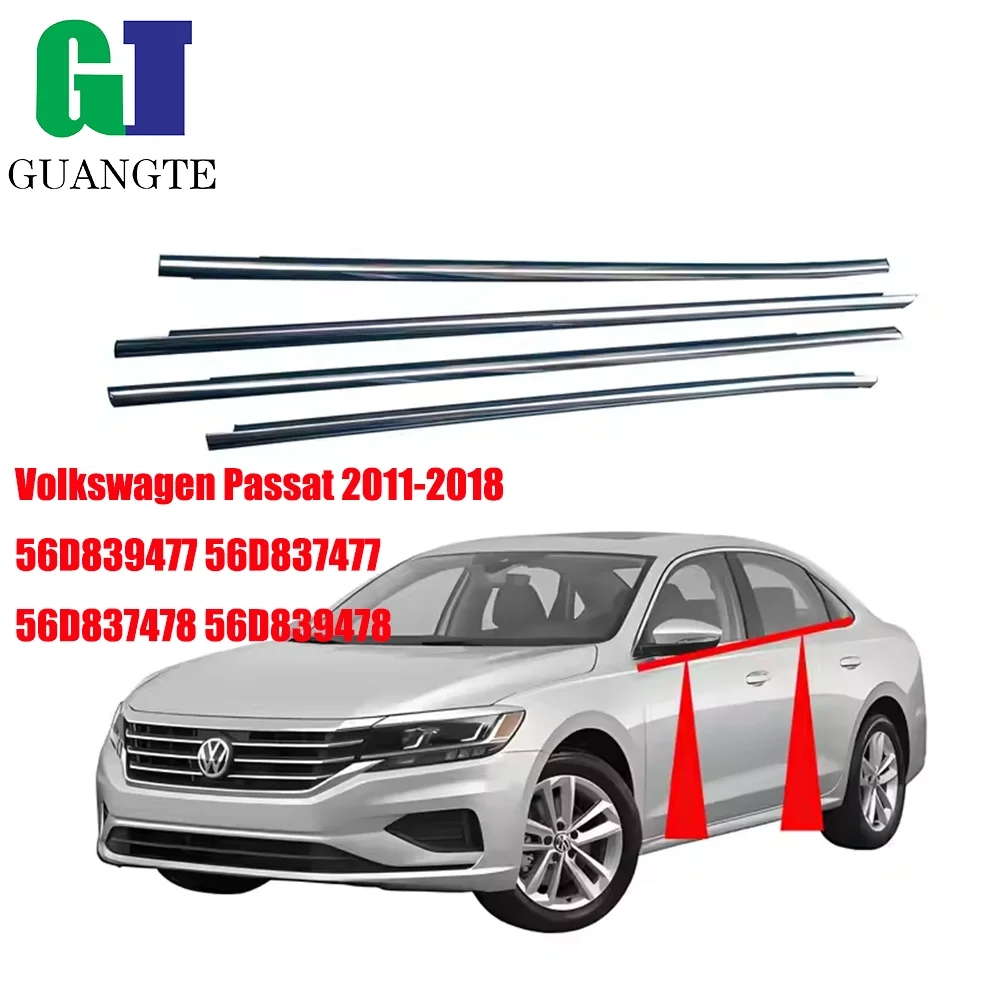

Hot Sale 4pcsChrome Car Auto DOOR WINDOW Weatherstrips Rubber Belt Trim Waterproof Fit for Volkswagen Passat 2012-2022 56D839477