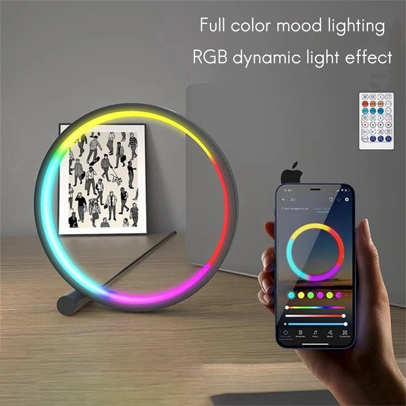 Promotion! Smart RGB Night Light Colorful LED Light Photography Lighting Voice Control APP 360° Ring Pickup Live Light Fill