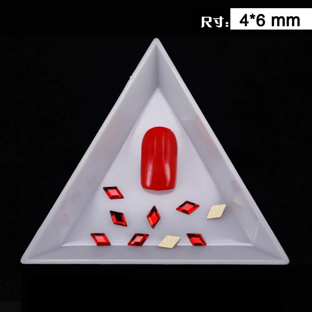 100/500pcs 4*6mm 18Colors Rhombus Shape Boutique Flat bottom nail art rhinestones Glass crystal 3D nail decoration wholesale