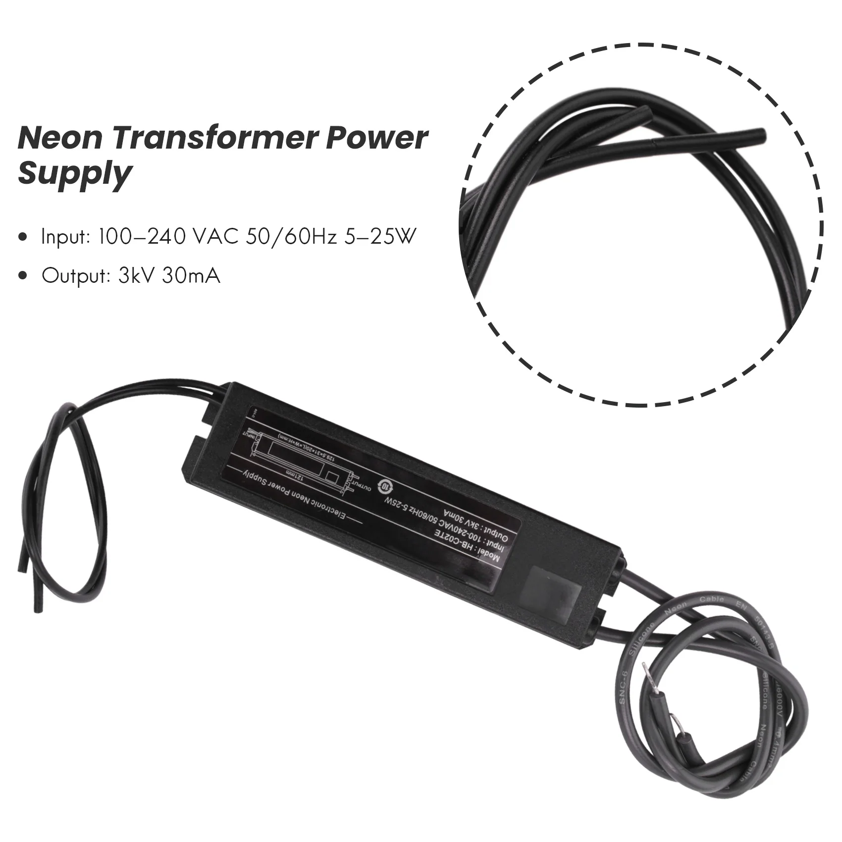 ABKW-Neon Light Sign Electronic Transformer Power Supply Hb-C02te 3Kv 30Ma 5-25W Fit For Any Sizes Of Glass Neon Light Sign