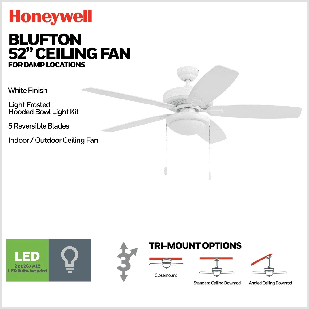 52 بوصة مروحة سقف خارجية داخلية مع سلاسل سحب خفيفة عكس الضوء محرك عكسي 3 سرعات شفرات زجاجية بلوري كفاءة الهواء