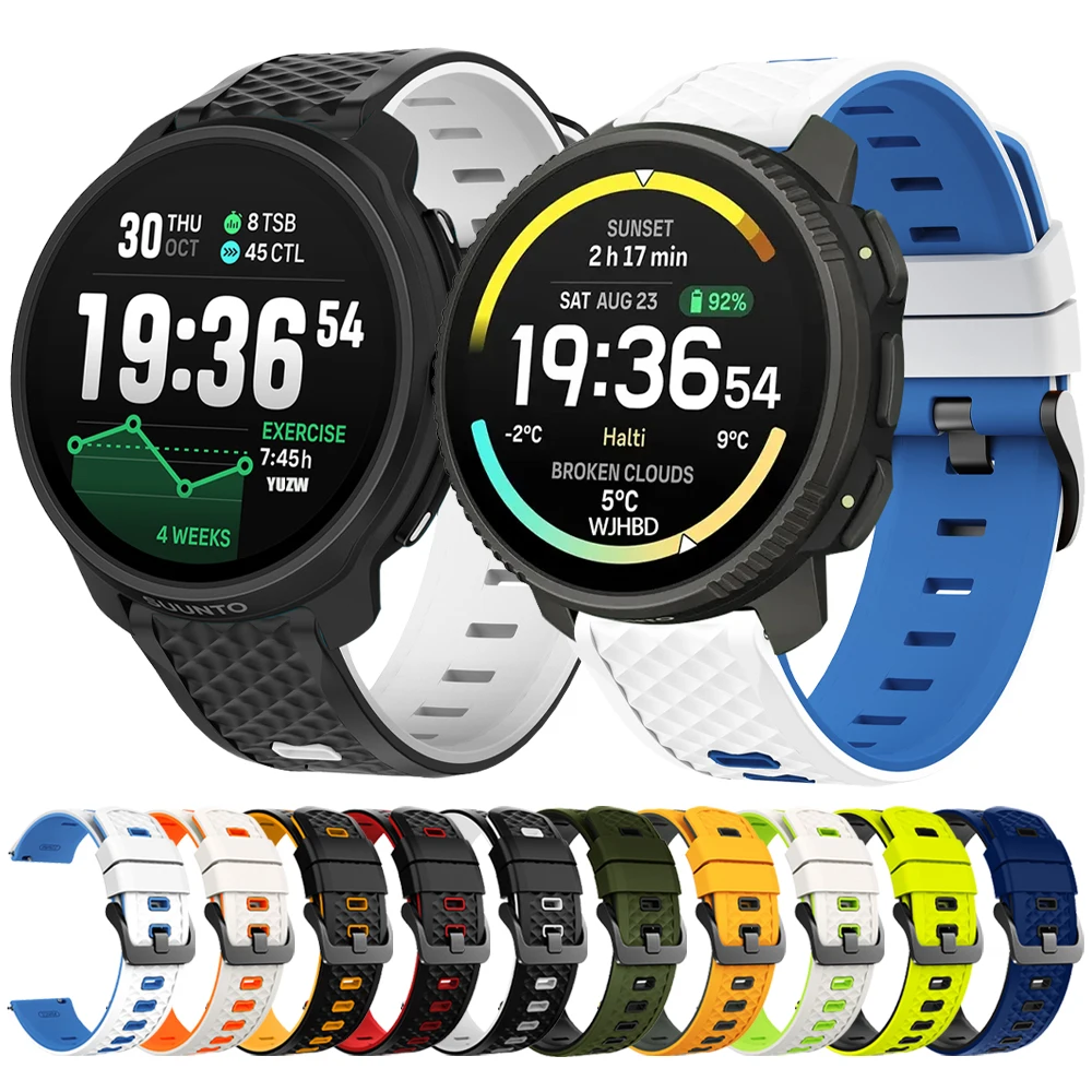 22mm Watch Strap for Suunto Vertical 2 Sport Watch fit Vertical 1 Race 2/S/RUN/5/9 Peak Silicone Watchband Replace Accessories